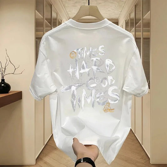 Original New Design Men"s Heavyweight Graphic T-Shirt- Trendy Streetwear Crewneck Tee