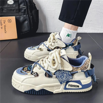 Men’s Summer Casual Canvas Sneakers – Thick Sole, Mixed Colors &amp; Everyday Comfort