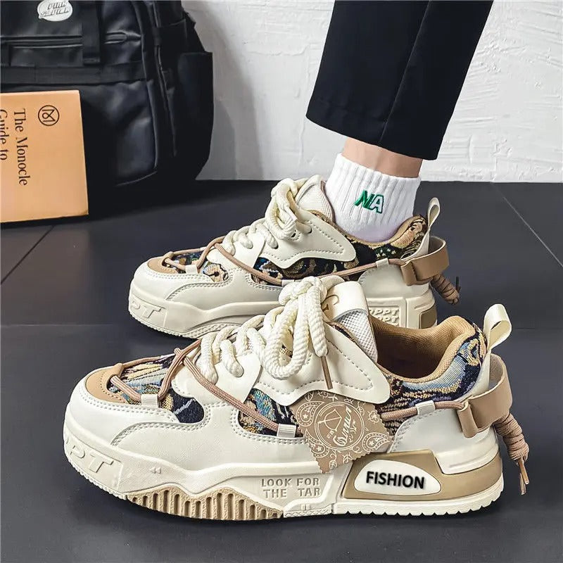 Men’s Summer Casual Canvas Sneakers – Thick Sole, Mixed Colors &amp; Everyday Comfort