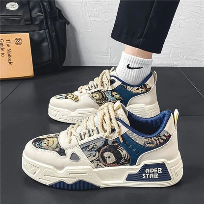 Men’s Summer Casual Canvas Sneakers – Thick Sole, Mixed Colors &amp; Everyday Comfort