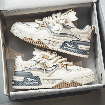 Men’s Summer Casual Canvas Sneakers – Thick Sole, Mixed Colors &amp; Everyday Comfort