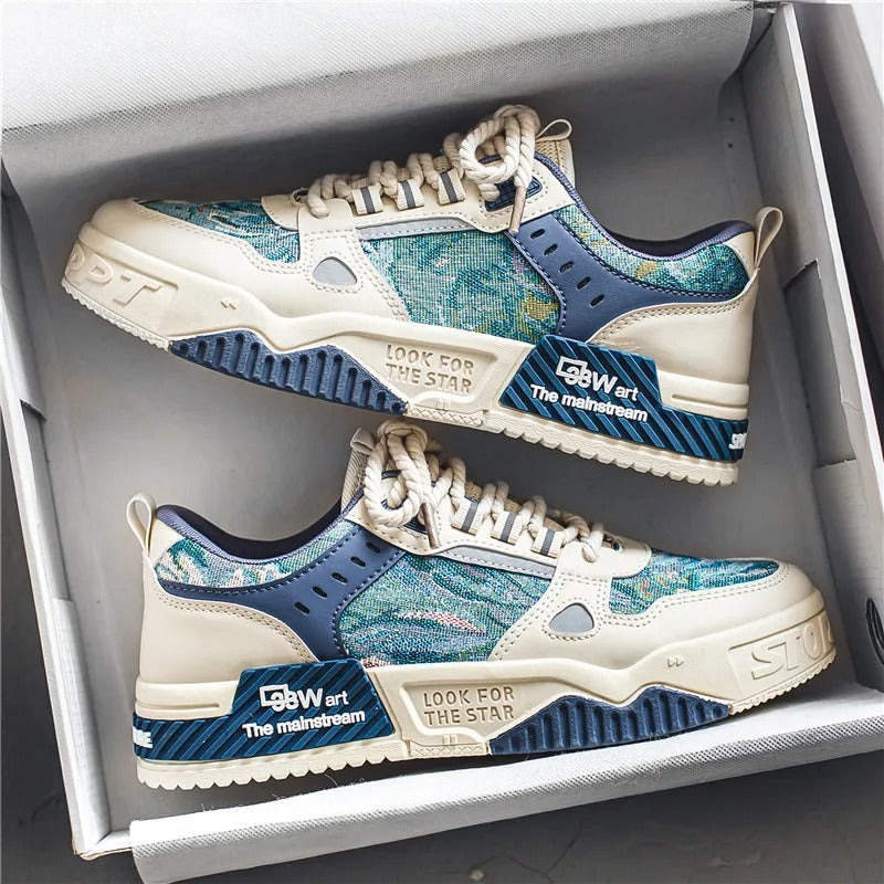 Men’s Summer Casual Canvas Sneakers – Thick Sole, Mixed Colors &amp; Everyday Comfort