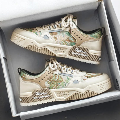 Men’s Summer Casual Canvas Sneakers – Thick Sole, Mixed Colors &amp; Everyday Comfort
