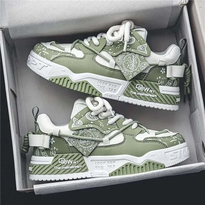 Men’s Summer Casual Canvas Sneakers – Thick Sole, Mixed Colors &amp; Everyday Comfort