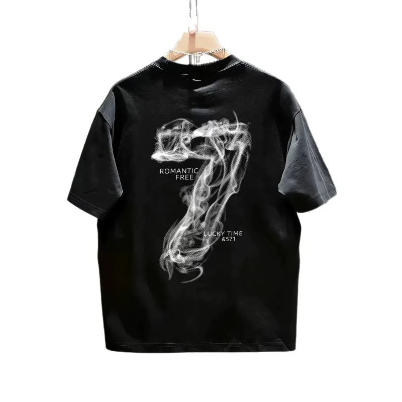 Men’s Fitted Cotton T-Shirt – Stylish Letter Print Casual Tee for Everyday wear