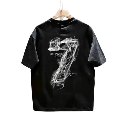 Men’s Fitted Cotton T-Shirt – Stylish Letter Print Casual Tee for Everyday wear