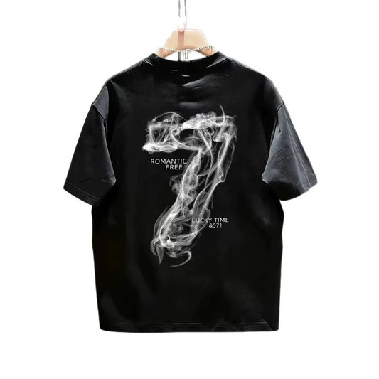 Men’s Fitted Cotton T-Shirt – Stylish Letter Print Casual Tee for Everyday wear