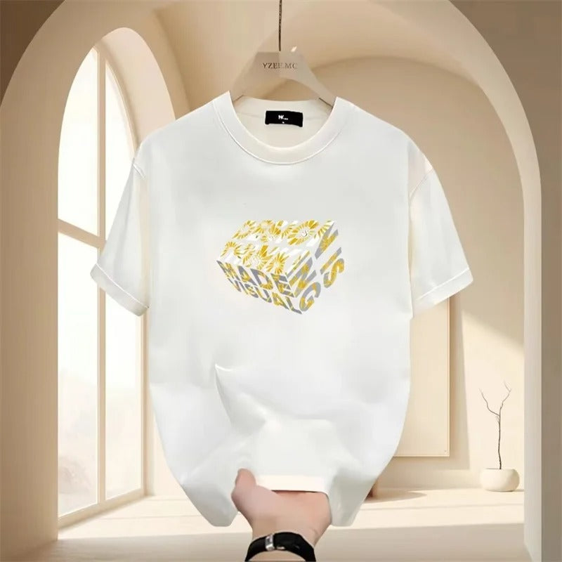 Summer Men's Y2k Letter Print Oversized T-Shirt