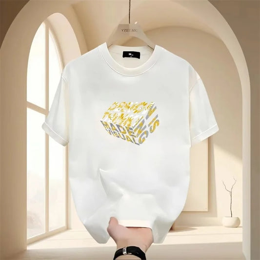 Summer Men's Y2k Letter Print Oversized T-Shirt