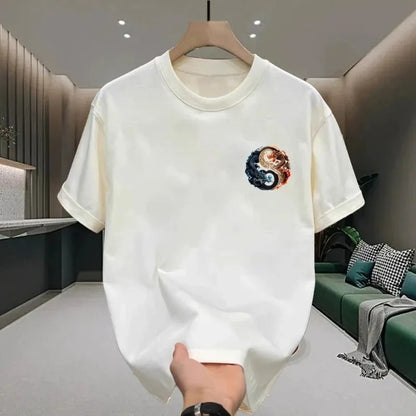 Men’s Loong Dragon Print Cotton T-Shirt – Casual Summer Fashion