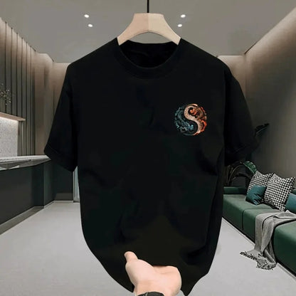 Men’s Loong Dragon Print Cotton T-Shirt – Casual Summer Fashion