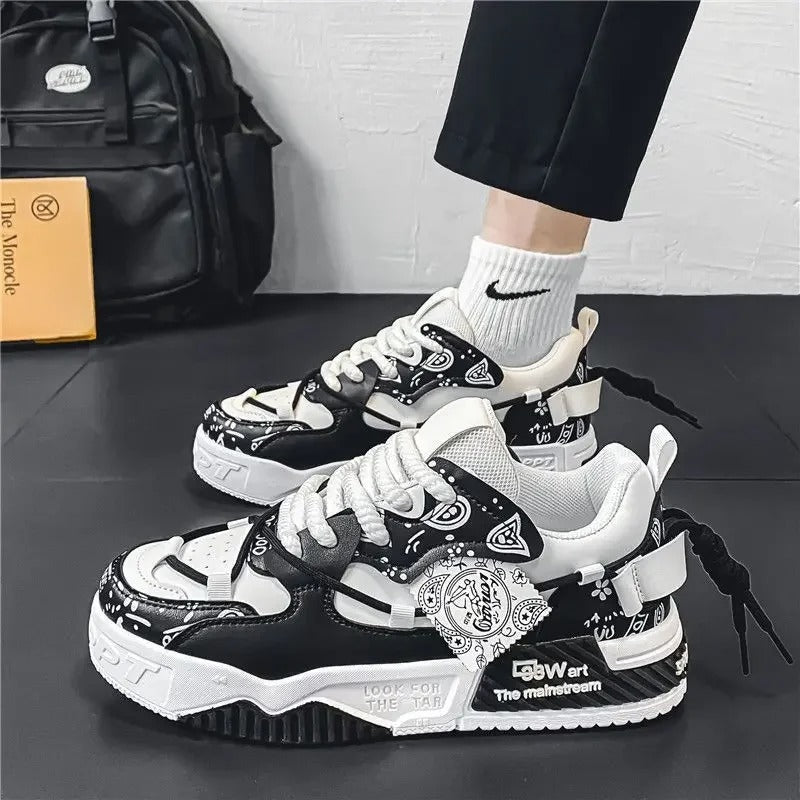 Men’s Summer Casual Canvas Sneakers – Thick Sole, Mixed Colors &amp; Everyday Comfort