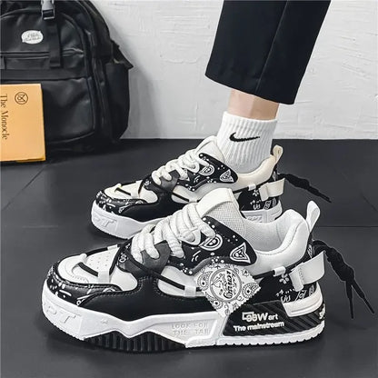 Men’s Summer Casual Canvas Sneakers – Thick Sole, Mixed Colors &amp; Everyday Comfort